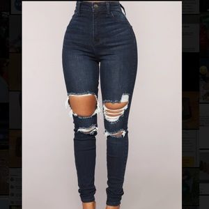 Fashion Nova distressed jeans